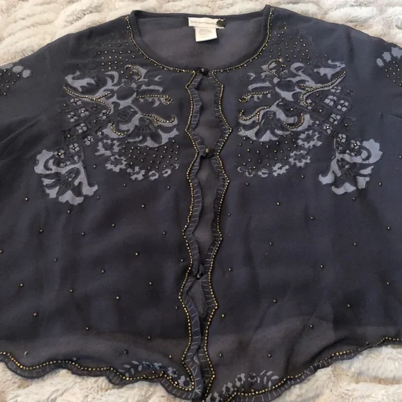 Soft Surroundings Sheer Beaded Cardigan - Picture 2 of 13